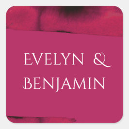 Viva Magenta Modern Vierkante Sticker