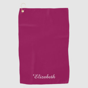 Viva Magenta Sjabloon naam Monogram Golfhanddoek