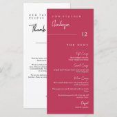 Viva Magenta Tafel Escort Thank You Plaatje Menu (Voorkant / Achterkant)