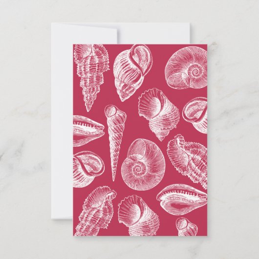 Viva Magenta Zee Shell Summer Beach RSVP Card (Achterkant)