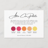 Viva Magenta | Zonnegeel kleurenpalet voor weddens Informatiekaartje (Voorkant)