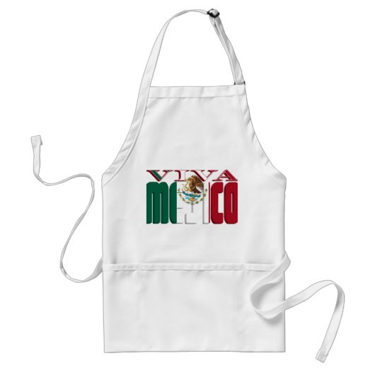 VIVA MEJICO Mexicaanse vlaggentekst Standaard Schort (Voorkant)
