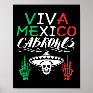 Viva Mexico Cabrones Onafhankelijkheidsdag Mexicaa Poster