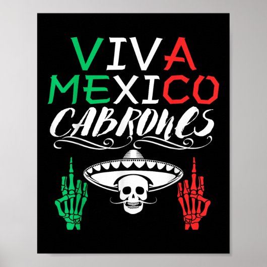 Viva Mexico Cabrones Onafhankelijkheidsdag Mexicaa Poster (Voorkant)