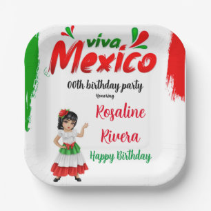 Viva Mexico Girl 200e verjaardag Papieren Bordje