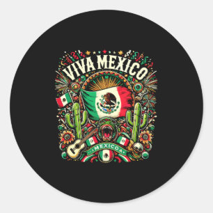 Viva Mexico Independence Day Mexicaanse vlag Mexic Ronde Sticker