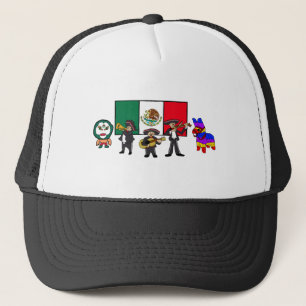 Viva Mexico Luchador Mariachi Piñata Cartoon Trucker Pet