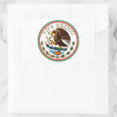 Viva Mexico Mexican Flag Icon w/Gold Text Rechthoekige Sticker (Tas)
