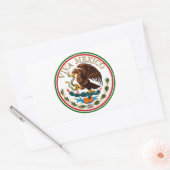 Viva Mexico Mexican Flag Icon w/Gold Text Rechthoekige Sticker (Envelop)