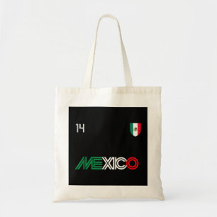 Viva Mexico Retro Football Voetbal Mexicaanse vlag Tote Bag
