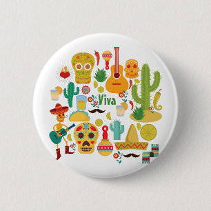 viva mexico ronde button 5,7 cm