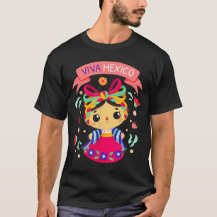 Viva Mexico Shirt Kinderen Meisjes Flores Mexicaan
