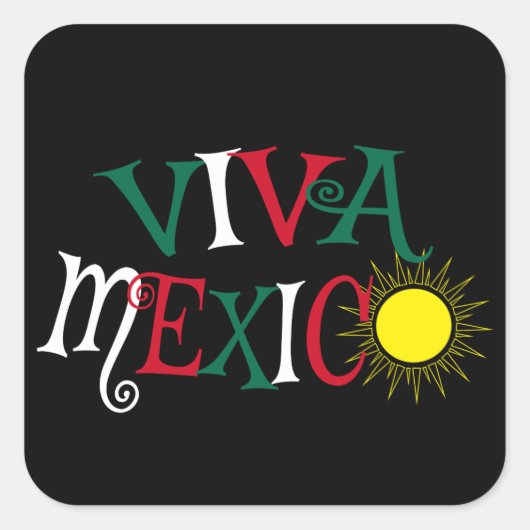 Viva Mexico Vierkante Sticker (Voorkant)