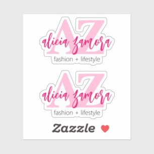 Viva Modern Magenta Script Name Logo Influencer Sticker
