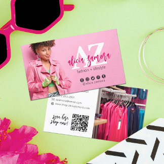 Viva Modern Magenta Social Influencer Aangepaste F Visitekaartje