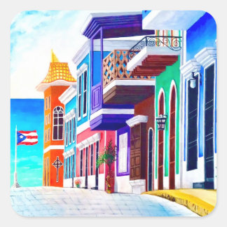 ¡Viva Puerto Rico! Vierkante Sticker