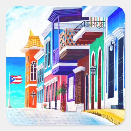 ¡Viva Puerto Rico! Vierkante Sticker (Voorkant)