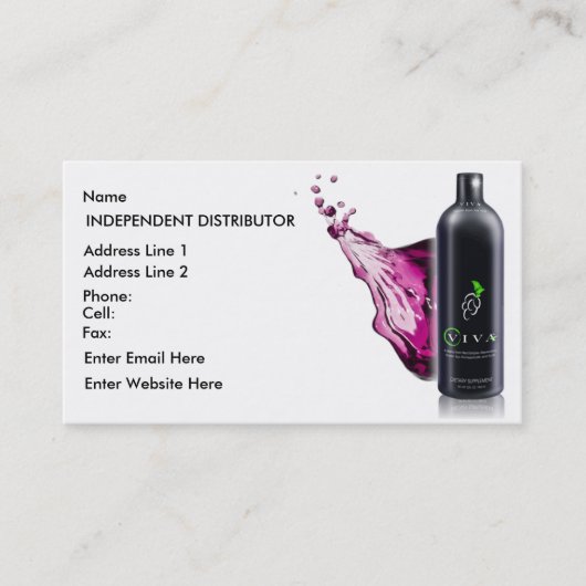 Viva Splash - Visitekaartje (Voorkant)