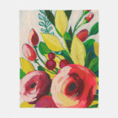 Vivacious Blooms Fleece Deken (Voorkant)