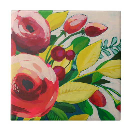 Vivacious Blooms Tegeltje (Voorkant)