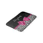 Vivacious Donkerroze lintlintafdruk met naam Badmat (Gekanteld)