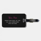 Vivacious Donkerroze lintlintafdruk met naam Bagagelabel (Achterkant horizontaal)