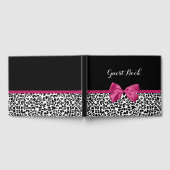 Vivacious Donkerroze lintlintafdruk met naam Gastenboek (Volledig)