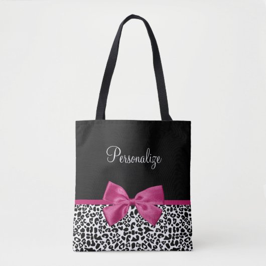 Vivacious Donkerroze lintlintafdruk met naam Tote Bag (Voorkant)
