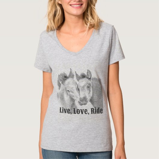 Vivant, Amour, Cheval De Ride T-Shirt (Devant)