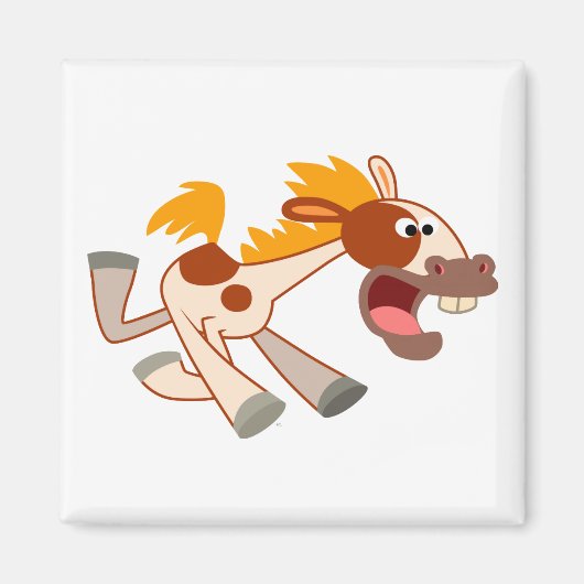 Vivant Cartoon Pinto Horse Magnet (Devant)