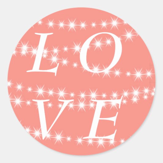 Vivant Coral Twinkle lumières LOVE Sticker (Devant)
