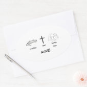 VIVANT ! Stickers ovale 20 par feuille (Enveloppe)