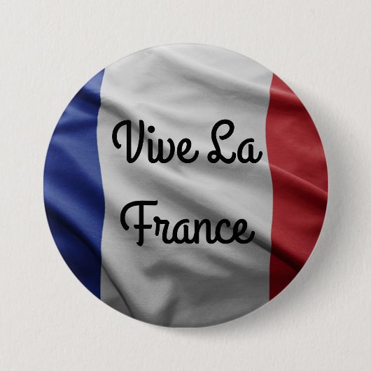 Vive La France Badge Ronde Button 7,6 Cm (Voorkant)