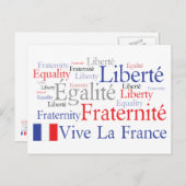 Vive La France Carte postale du drapeau français F (Devant / Derrière)