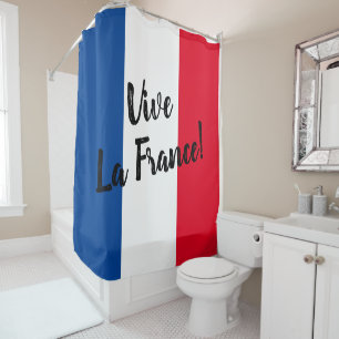 Vive La France French flag custom Douchegordijn