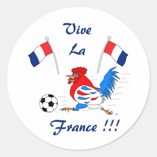 Vive La France Ronde Sticker (Voorkant)