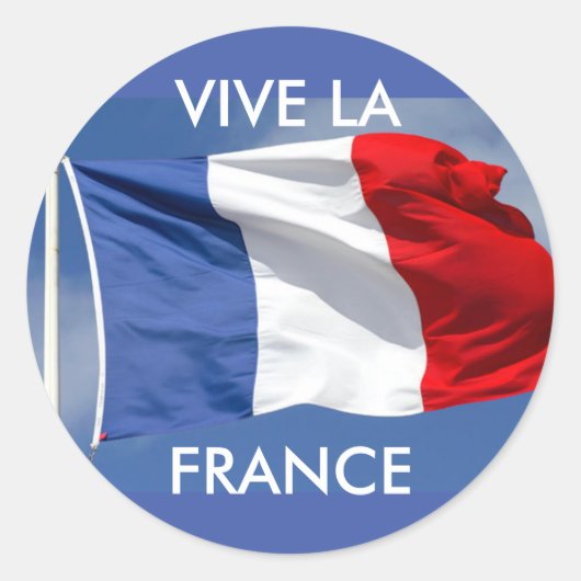 Vive la France! Ronde Sticker (Voorkant)