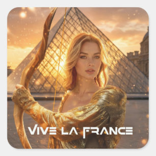VIVE LA FRANKRIJK - PARIS VIERKANTE STICKER