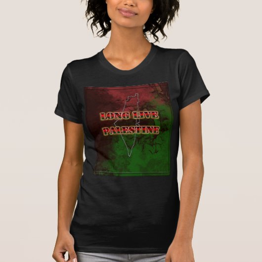 Vive la Palestine T-shirt féminin en détresse (Devant)