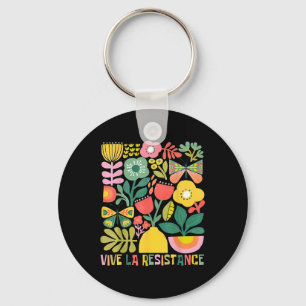 Vive La Resistance Politieke Retro Boho Floral Sleutelhanger