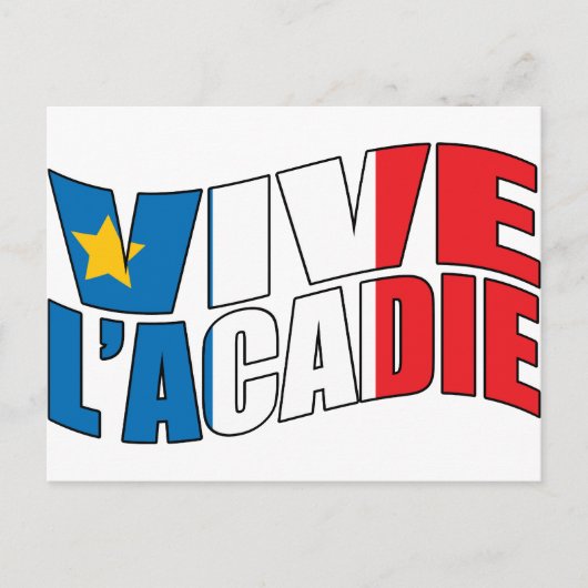 Vive l'acadie briefkaart (Voorkant)