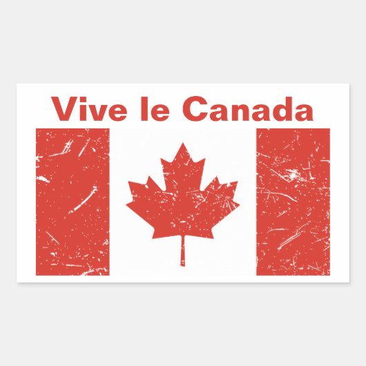 Vive le Canada Rechthoekige Sticker (Voorkant)