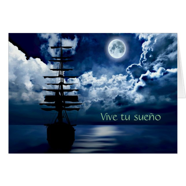 Vive tu sueño Grusskarte (Devant horizontal)