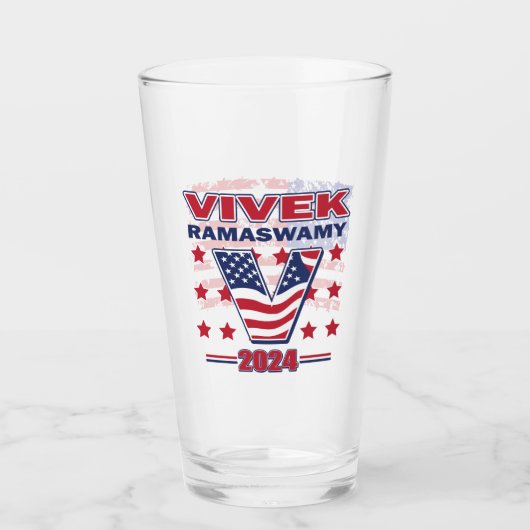 Vivek Ramaswamy for President 2024 Glas (Voorkant)