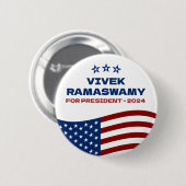 Vivek Ramaswamy for President 2024 Ronde Button 5,7 Cm (Voorkant /achterkant)