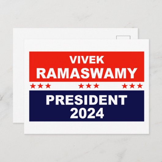 Vivek Ramaswamy President 2024 Briefkaart (Voorkant / Achterkant)