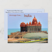 Vivekananda Rotsmonument Kanyakumari India Briefkaart (Voorkant / Achterkant)