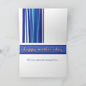 Vivent la carte de voeux bleue du jour de mère (Intérieur)