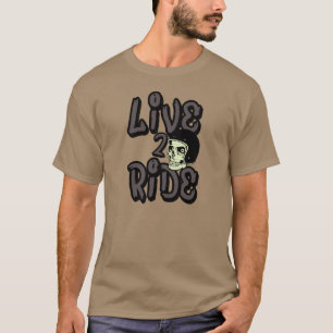 Vivent le T-shirt de casque de moto de crâne de 2