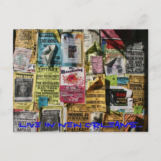 Vivez en carte postale de la Nouvelle-Orléans (Devant)